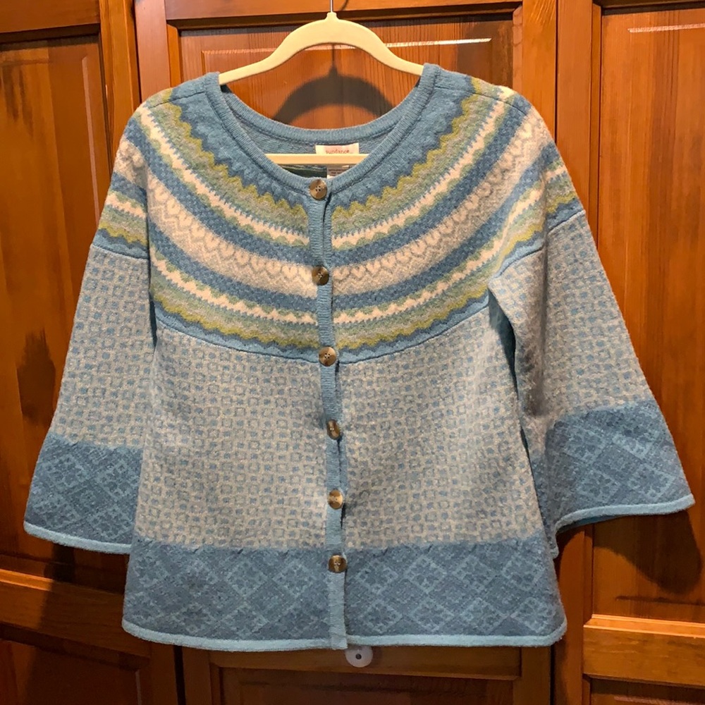 Sundance Blue and Cream Patterned Cardigan